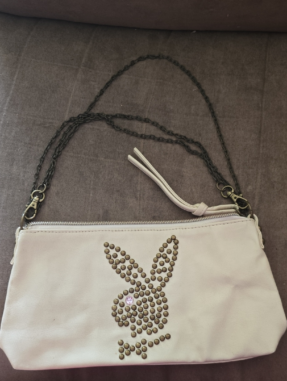 Vintage Cream Playboy Bunny Clutch/ Purse